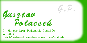 gusztav polacsek business card